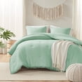 thumbnail image 2 of Codi Sage Green Boho Twin Comforter Set, Aesthetic Luxurious Pom Fringe Design Bedding,Cute Soft Washed Microfiber Bed Sets, Lightweight Chic,1 Comforter & 1 Pillowcase (68x90 Inches), 2 of 14