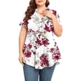 thumbnail image 3 of TARAINYA Plus Size Blouses for Women Button Short Sleeve Shirts Casual V Neck Tunic Tops, 3 of 10
