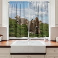 thumbnail image 2 of Ambesonne Farm Animal Kitchen Curtains, Resting Cows and Sky, 55"x39", Multicolor, 2 of 3