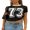 Black, variant on Rdhnmea Women's Summer Slim Cropped Tops Number Print Short Sleeve Round-Neck T-Shirt Streetwear