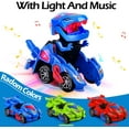thumbnail image 5 of Transforming Dinosaur Car Toys with LED Light Music Automatic Deformation Dino Race Car Toys for Kids Boy Girls Toddlers 3 Year Old and Up Birthday Holiday Toy Gifts, 5 of 7