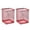 Red, variant on Pen Pencil Holder Cup for Desk, Makeup Brushes Cup, Wire Mesh Pen Cup for Desk Office Pen Organizer, 10.7cm, 2pcs - silvery