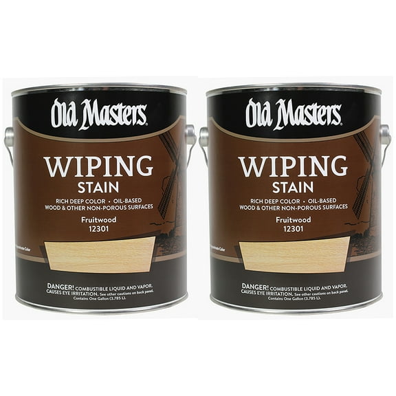 2 Pack of 1 gal Old Masters 12301 Fruitwood Old Masters Oil-Based Wiping Stain
