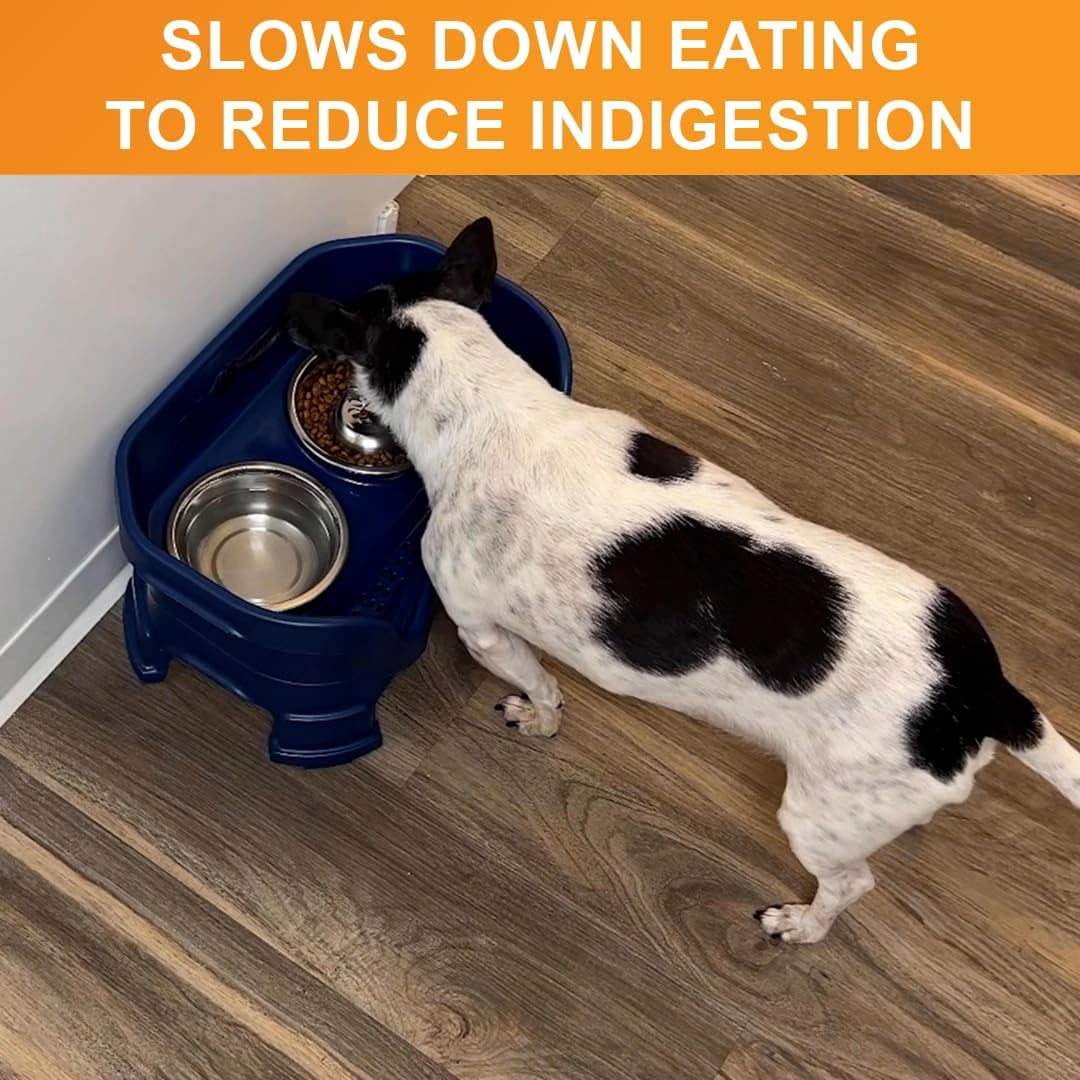 Stainless Steel Slow Feed Dog Bowl for Fast Eating Medium Breed, Metal Slow Feeder Dog Bowl Fits in Medium Neater Feeder Deluxe, for Puppy or Dogs (19-40 lbs), 1 Cup Food Capacity