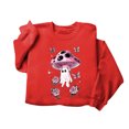 thumbnail image 7 of Womens Halloween Tops Crew Neck Funny Ghost Printed Long Sleeve Trendy Spooky Festival Pullover Top Red M, 7 of 7