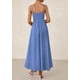 thumbnail image 2 of Vestido largo PRETTYGARDEN para mujer, fruncido, verano, playa, azul, 2 of 9