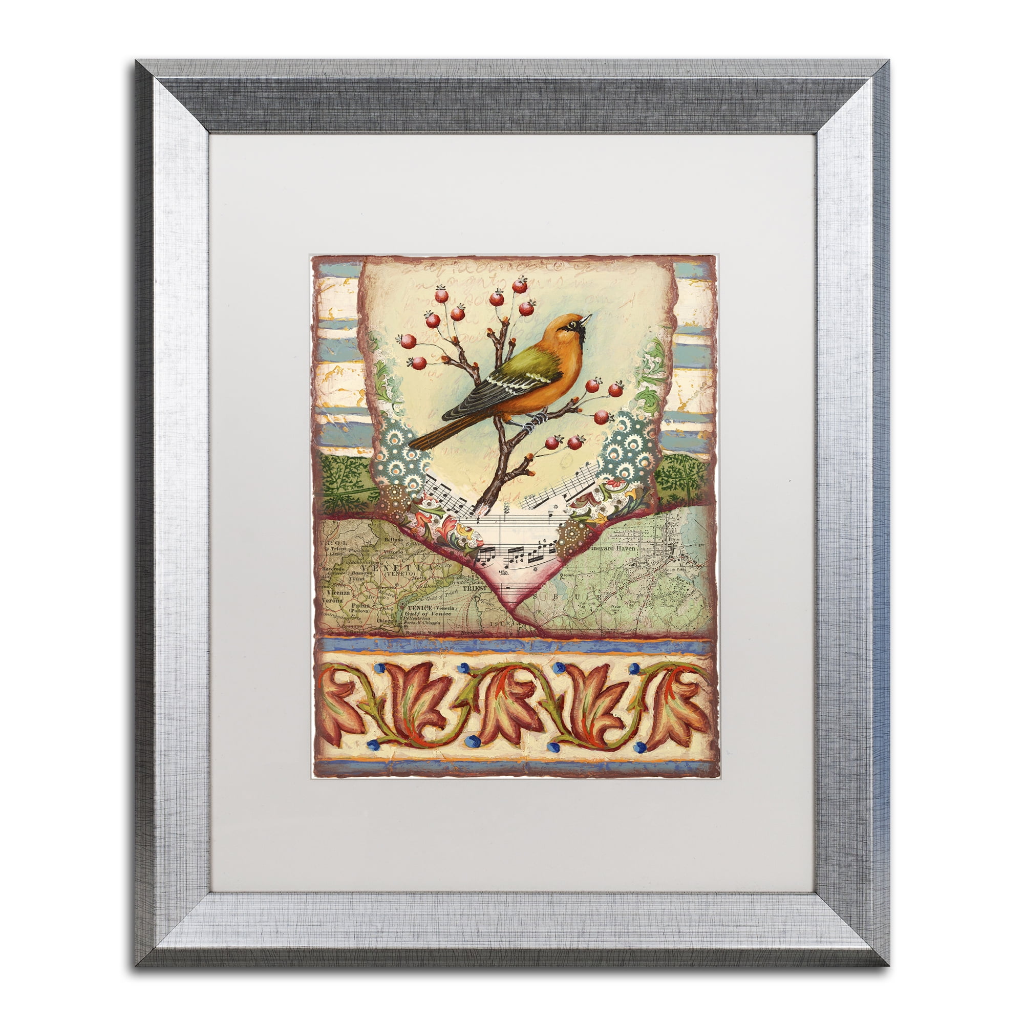 Trademark Fine Art Tisbury Bird Silver Framed Art By Rachel Paxton Walmart Com Walmart Com