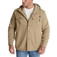 thumbnail image 2 of HOOMEUMY Mens Fleece Lined Jacket Workout Long Sleeve Clothes Fashion 2025 Trendy Classic Solid Coat Crew Neck Jacket Thicken Design Casual Khaki XL, 2 of 9