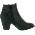 thumbnail image 3 of Top Moda TAIL-3 Women's Buckle Stacked Block Heel Chelsea Ankle Booties, 3 of 4