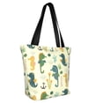 thumbnail image 2 of Gaeub Seahorse Printed Tote Bag Grocery Bag Reusable Shoulder Bag with Zip for School Kitchen Park DIY, 2 of 9