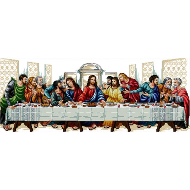 Wdftyju La última cena, punto de cruz parcial, 11CT, bordado contado, Kits de costura DIY Wdftyju 6fg3vy7hp6ju6eq5