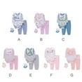 thumbnail image 4 of URMAGIC 4 Pieces Little Toddler Baby Girl Boy Print Climbing suit *1 + pants *1 + socks *1 + saliva towel *1, 4 of 4