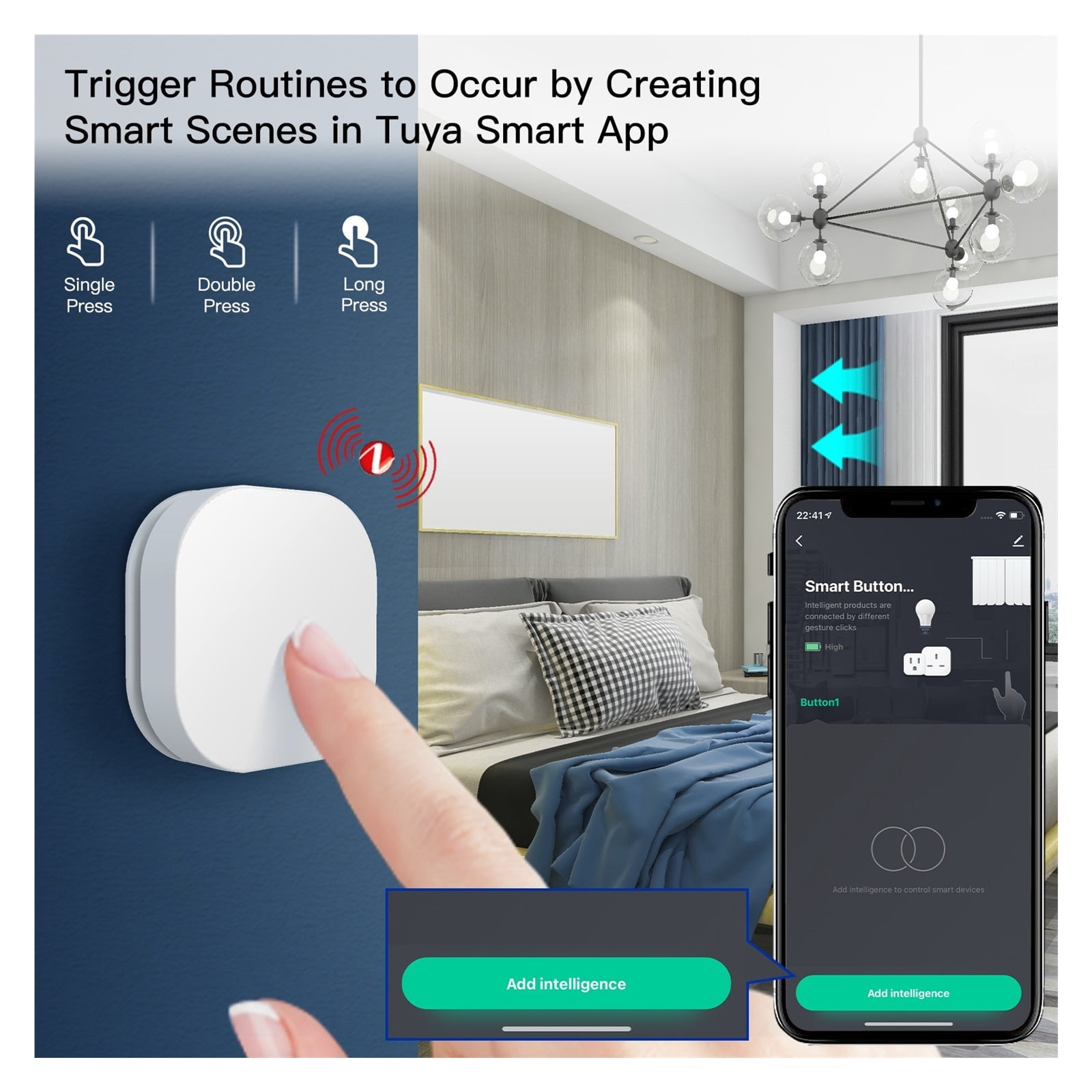Tuya ZigBee Smart Key Switch Wireless Remote Control Key Controller Multi-scene Linkage Smart Switch Battery Powered Automation ,Trusted and Reliable