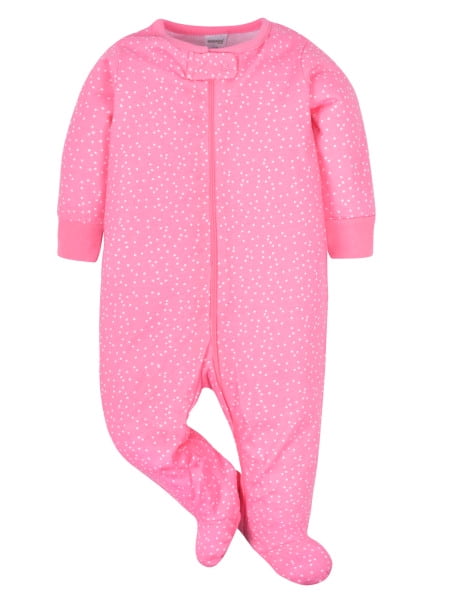 Onesies Brand Baby Girl Sleep 'n Play Footed Pajamas, 4-Pack, Sizes Newborn-6/9 Months