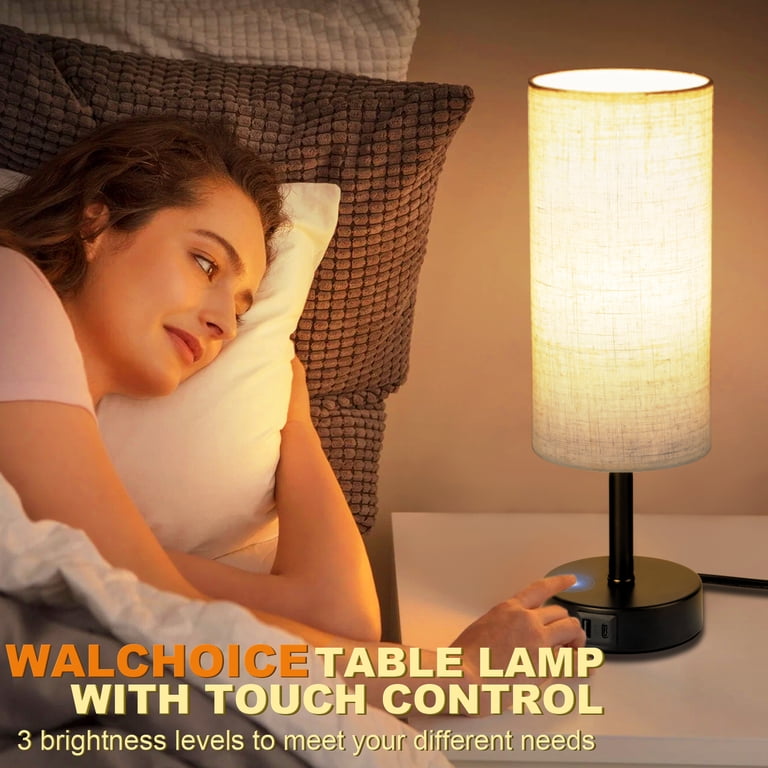 Walchoice Table Lamp Set of 2 with USB Charging Ports photo 5