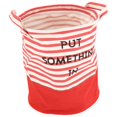 thumbnail image 2 of Cesta redonda plegable para la colada, cesto para ropa sucia en el hogar, almacenamiento en armario #raya roja, 2 of 3