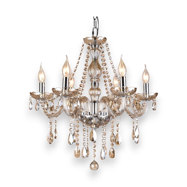 Candil de Techo Cristal Cortado D'Gala Iluminación DG9014 Champagne de 6 Luces