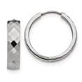 thumbnail image 1 of Chisel Stainless Steel Polished and Textured 6mm Hinged Hoop Earrings Stainless Steel Earrings, 1 of 3