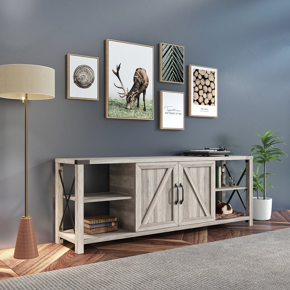 Kadyn 68" TV Stand, Wood TV Console with Storage Cabinets and Shelves, Metal Modern Farmhouse Entertainment Center for TVs up to 78 Inches, Grey Walnut Kadyn 68" TV Stand, Wood TV Console with Storage Cabinets and Shelves, Metal Modern Farmhouse Entertainment Center for TVs up to 78 Inches, Grey Walnut