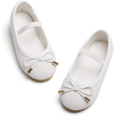 

QWZNDZGR Toddler Little Girl Dress Shoes - Girl Mary Jane Flats Party School Wedding