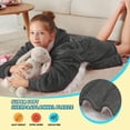 thumbnail image 2 of Wearable Blanket Hoodie for Kids, Flannel Sherpa Fleece Blanket Sweatshirt, 2 of 6