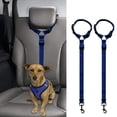 thumbnail image 1 of Cinturón de seguridad para perros de coche [paquete de 2] 19-27 pulgadas arnés de seguridad ajustable para perros/gatos, tela de nailon (negro) Adepaton LN-1213, 1 of 6
