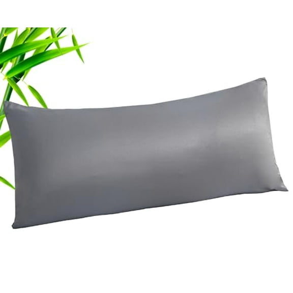 Body Cooling Pillow Case Cover,Bamboo Rayon & Lyocell Pillowcase with Zipper Closure,Breathable Pillow Case for Hot Sleepers and Night Sweats,20x54 inches,Deep Grey