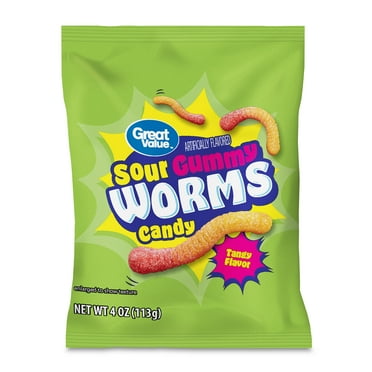 Great Value Sour Gummy Worms Candy, 4 oz