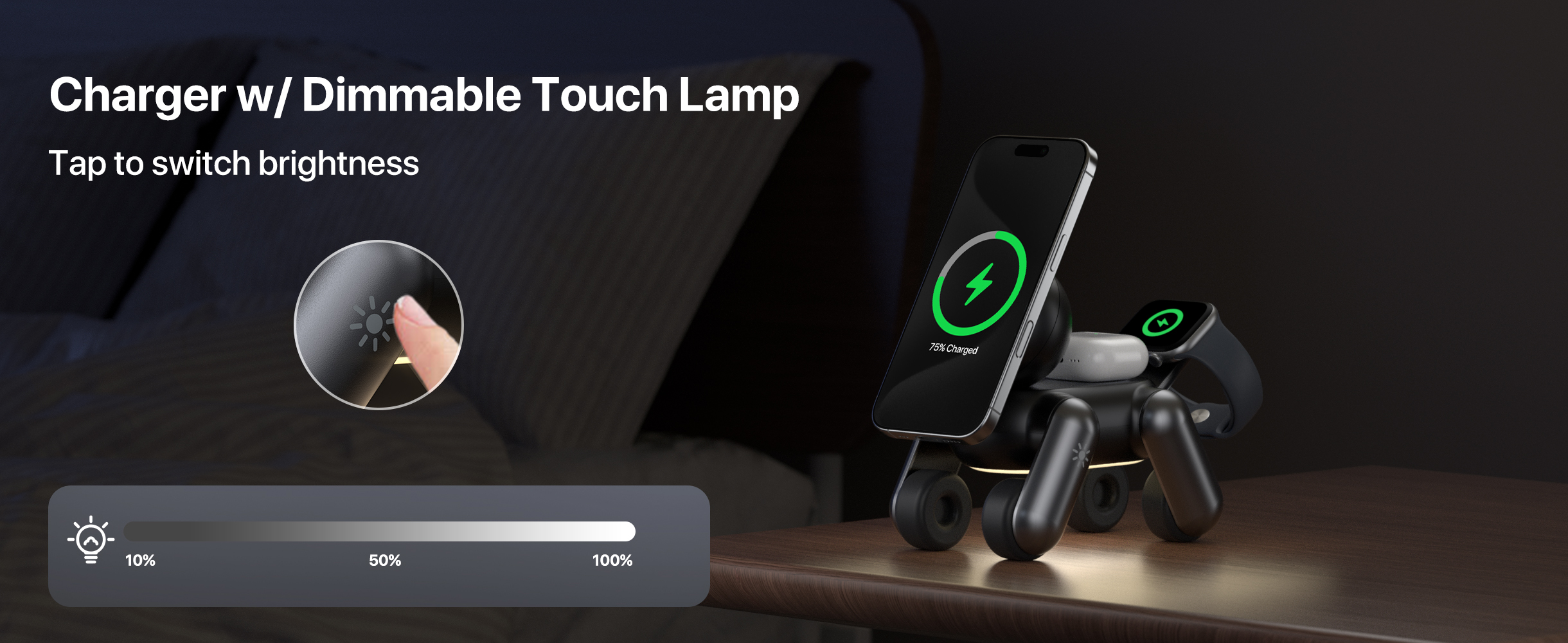 Waloo 3-in-1  Puppy Wireless Charger Stand for iPhone, Apple Watch & AirPods