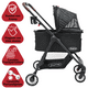 thumbnail image 2 of Carriola para Mascotas Cochecito para Perros y Gatos Pequeños - Medianos Transportadora Extraíble Ligera y Plegable con Freno - Negro, 2 of 7