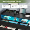 thumbnail image 6 of 6 Drawers Dresser with LED Lights and Charging Station Modern Chests of Drawers Storage Organizer for Bedroom Living Room,Black, 6 of 9