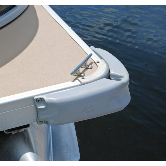 Taylor Made BOAT FENDER 31038 Corner Guard; Mount Over Radius Or 90 Degree Pontoon Corners; 3 Inch Width x 12 Inch Length; Silver; PVC; With Stainless Fasteners; Single
