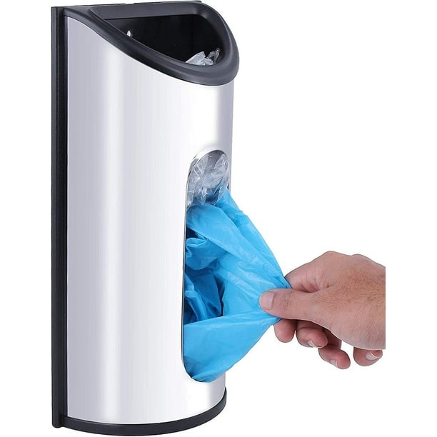 Soporte y dispensador de bolsas de supermercado de plástico para cocina para bolsas de plástico Estante de pared para bolsas de supermercado Soporte y dispensador de bolsas de supermercado de plástic TUNC Sencillez
