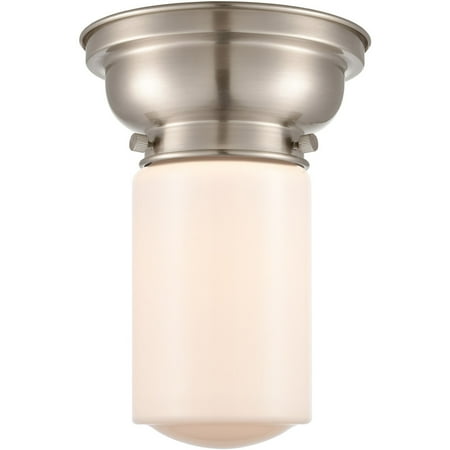 

Brushed Satin Nickel Tone Flush Mounts 6 Wide Steel/Glass Medium Base LED 1 Light Fixture