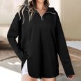 thumbnail image 2 of Fashion Hoodies for Women Pullover Plus Size Casual Circle Zipper Pocket Long Sleeved Hooded Sweatshirt, 2 of 8
