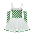 thumbnail image 2 of YONGHS Womens Candy Cane Leotard Tutu Dress with Gloves Christmas Holiday Party Elf Outfits Green 4XL, 2 of 5