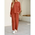 thumbnail image 5 of Cueply Lounge Sets for Women 2 Piece Outfits Sweatsuits Set Long Sleeve Wide Leg Pants with Pockets, 5 of 8