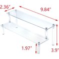 thumbnail image 2 of T Tulead 2 Tiers Acrylic Riser Rectangular Display Riser Stand Tabletop Clear Display Riser 3.9-inch Height Cupcake Riser Stand Perfume Display Riser, 2 of 5