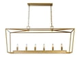 thumbnail image 2 of ALOADECOR L54 in 6-Light Modern Farmhouse Geometric Industrial Candlestick Cage Chandelier Adjustable Height Kitchen Island Chandelier in Matte Gold for Dining Table, 2 of 6