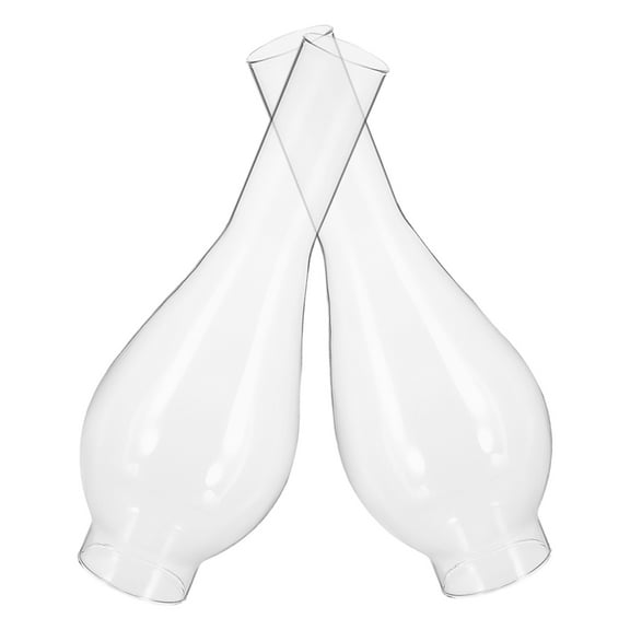 HOMEMAXS 2pcs Clear Lamp Glass Cover Replacement for Oil Kerosene Lamp Chimney Shade