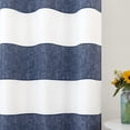 thumbnail image 2 of DriftAway Mia Stripe Room Darkening Grommet Unlined Window Curtains Textured Stripe 2 Panels 84"L x 52"W Indigo Blue Textured Stripe, 2 of 8