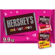 HERSHEY'S Miniatures Assorted Chocolate, Valentine's Candy Bag, 9.9 oz
