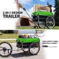 thumbnail image 6 of 56.75" Bike Trailer with Safe Hitch System,Quick Release Wheels & Folding Design,Trailer with Waterproof Cover & Storage,Suitable for Cycling Travel,Black+Green, 6 of 8