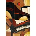 thumbnail image 2 of Brent, Paul 23x32 Gold Ornate Wood Framed with Double Matting Museum Art Print Titled - Abstract Piano, 2 of 4