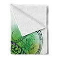 thumbnail image 2 of Salamander Soft Flannel Fleece Throw Blanket, Dark Grey Outline of a Lizard on Nature Tones Botanical Exotic Art, Cozy Plush for Indoor and Outdoor Use, 50" x 70", White and Multicolor, by Ambesonne, 2 of 5