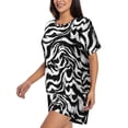 thumbnail image 2 of Fotbe Leopard And Zebra 2 Print Pajama Set for Women 2 Piece Loungewear Short Sleeve Tops and Shorts Set Soft Sleepwear-Medium, 2 of 7