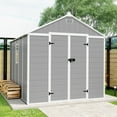 thumbnail image 6 of Outdoor Storage Shed w/Double Doors, 7.5x10.3FT Outside Bike Shed for Garden Tool Lawn Mover Storage,with Air Vents, Floor, Heavy-duty Frame, Gray, 6 of 9