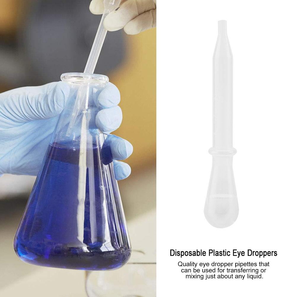 Tebru Disposable Plastic Pipette Eye Droppers, Eye Droppers,100 PCS Disposable Plastic Pipette