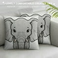 thumbnail image 3 of Shiartex Elephant Throw Pillow Case ，Cute Grey Elephant Decorative Cushion Cover for Home Living Room Bedroom Girls Room,Gifts for Wild animal Lovers Elephant Lovers Girls White, 3 of 5