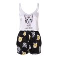 thumbnail image 1 of Gibobby conjuntos de pijama de calidad Pijama de seda de hielo europeo y americano de verano, pantalones cortos con tirantes para mujer, traje Sexy de seda fina informal, ropa de casa (Negro, M), 1 of 4